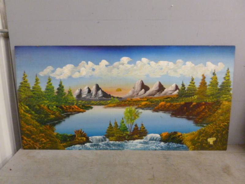 lot 62 image: Vintage Original Oil On Board