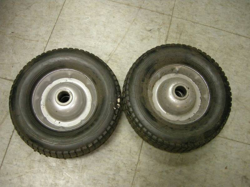 lot 217 image: Pair Hard Rubber Utility Wheels