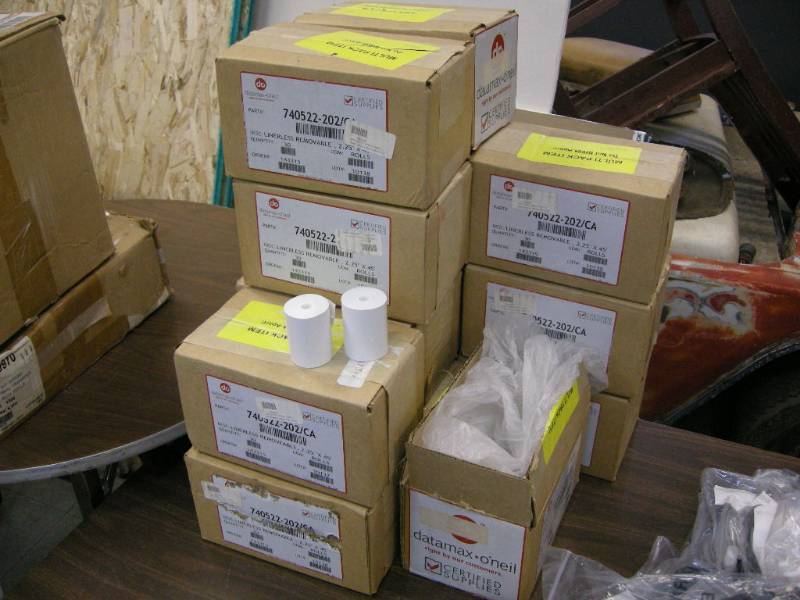 lot 303 image: Datamax Thermal Receipt Linerless Removable Paper Rolls