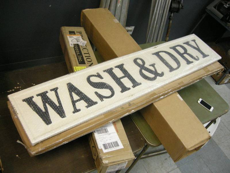 lot 310 image: Wash & Dry Metal Sign