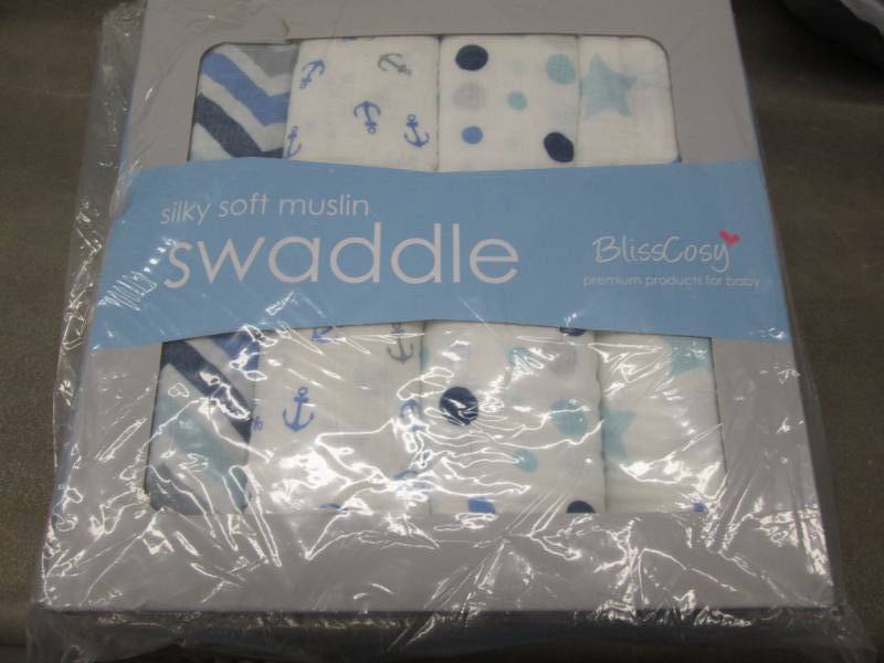 lot 40 image: Set of 4 Muslin Swaddle Blankets...