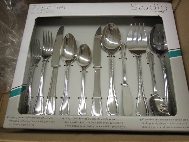 lot 109 image: Godinger 77-Piece Stainless Steel F...