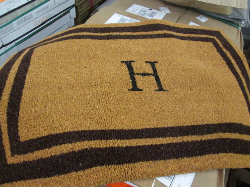 lot 207 image: Brown Border Monogram Door Mat 24 i...