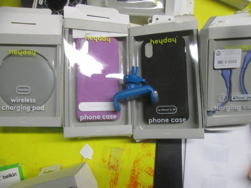 lot 184 image: iphone x,xs case, chargers car moun...