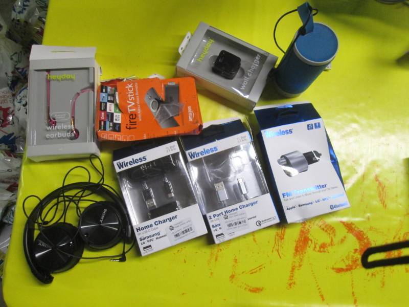 lot 190 image: firestick sony headpnnes, charger f...