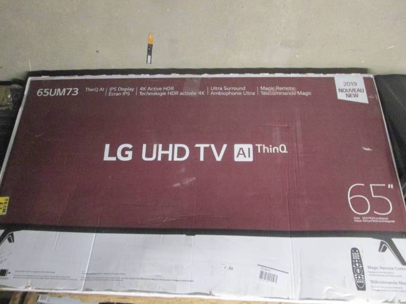 lot 216 image: lg 65 inch UHD TV screen cracked...