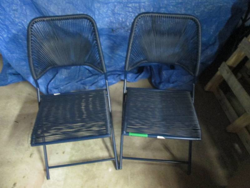 lot 8 image: lot of 2 outdoor wicker chair blue...