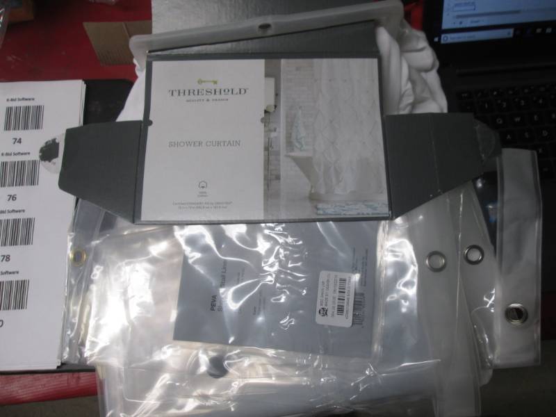 lot 78 image: curtain shower set...