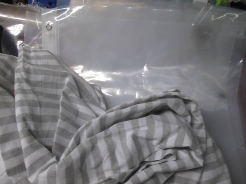 lot 79 image: curtain shower set...
