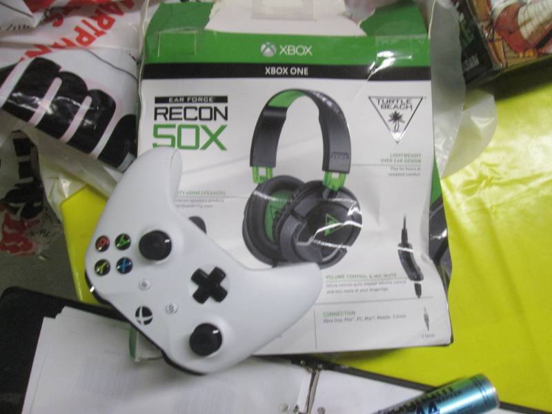 lot 116 image: xbox one controller and ear set...
