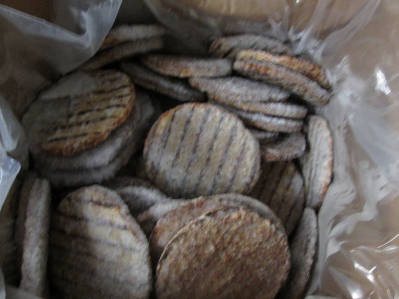 20# pre cooked beef patties...