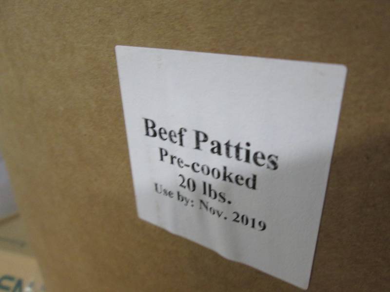20# pre cooked beef patties...