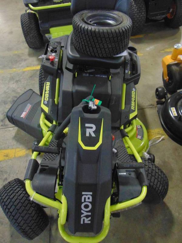 lot 232 image: Ryobi 38 in. 100 Ah Battery Electric Rear Engine Riding Lawn Mower RY48111