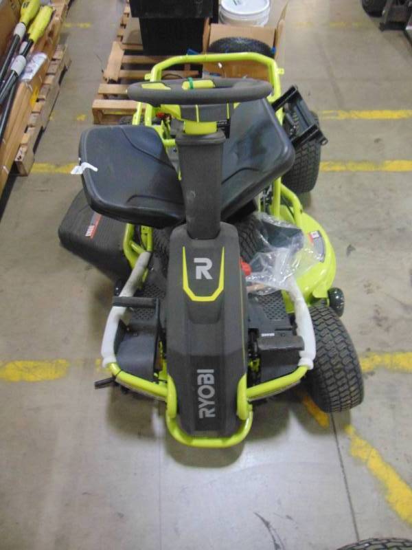 lot 236 image: Ryobi 38 in. Battery Electric Riding Lawn Mower RY48110