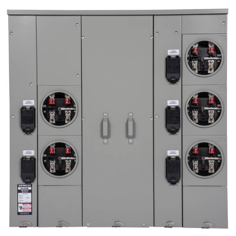 lot 72 image: Siemens Uni-PAK 5-Gang 400 Amp Ring Style Multi-Family Metering, WP4511