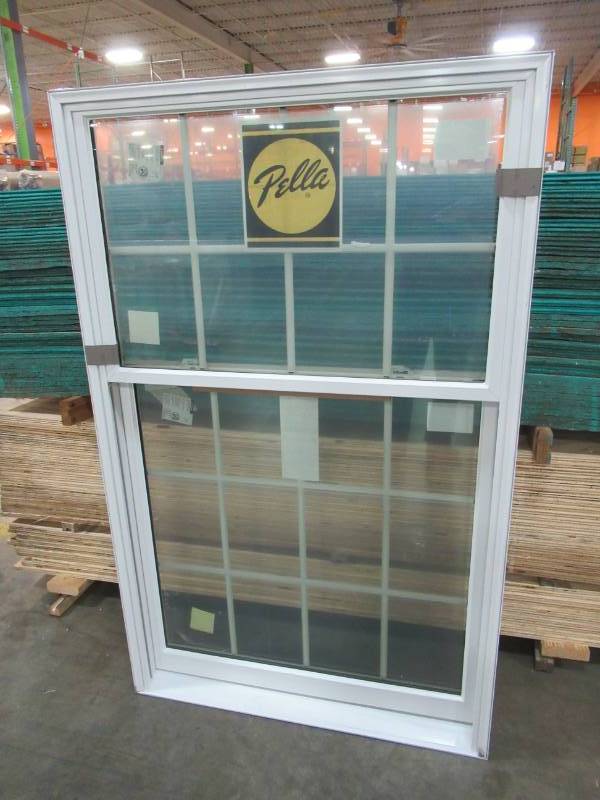 lot 91 image: Pella Custom Cottage White Vinyl Double Hung Window with Colonial GridsGrilles 41 12 X 66 34 X 5 14