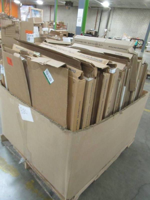 lot 101 image: MIXED WHOLESALE PALLET OF MISCELLANEOUS BUILDING MATERIALS FROM RETAIL STORE REMODEL - DISHWASHERCABINET END PANELS AND MORE