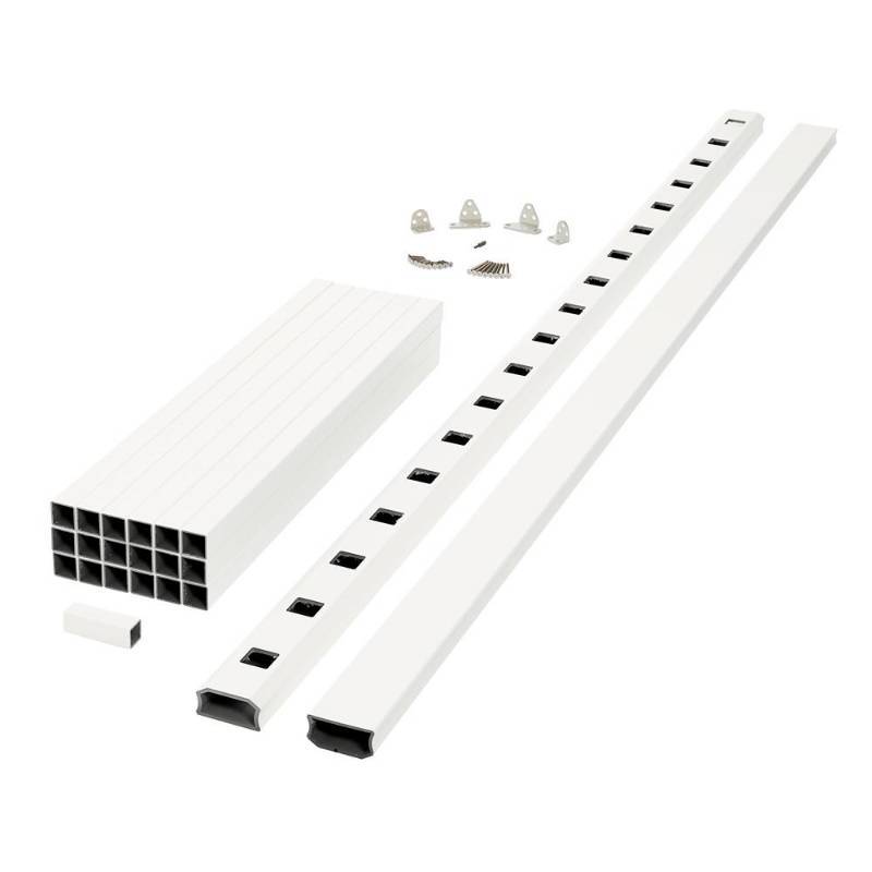 lot 25 image: Veranda Regency 8 ft. x 3 ft. White Capped Composite Rail Section With Composite Balusters (Rail Section Only), SEC17 RW R18 KD WHW