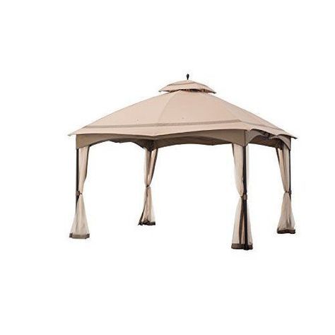lot 81 image: Hampton Bay 10 ft X 12 ft Solar LED Lighted Gazebo, FSC18015