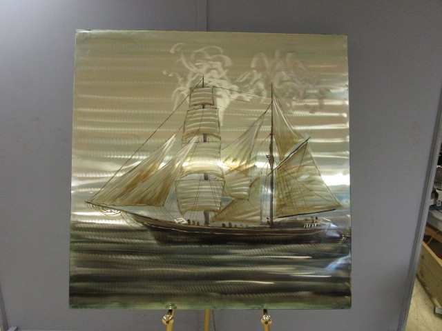lot 537 image: METAL SAILBOAT ART