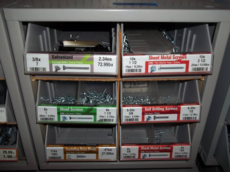 lot 301 image: Hardware Bin with Assorted Hardware