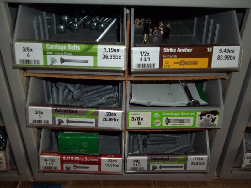 lot 316 image: Hardware Bin with Assorted Hardware