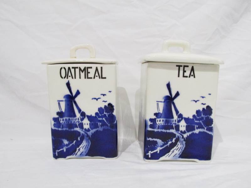 lot 34 image: Vintage Czechoslovakian Porcelain Canister and Spice Jar Set