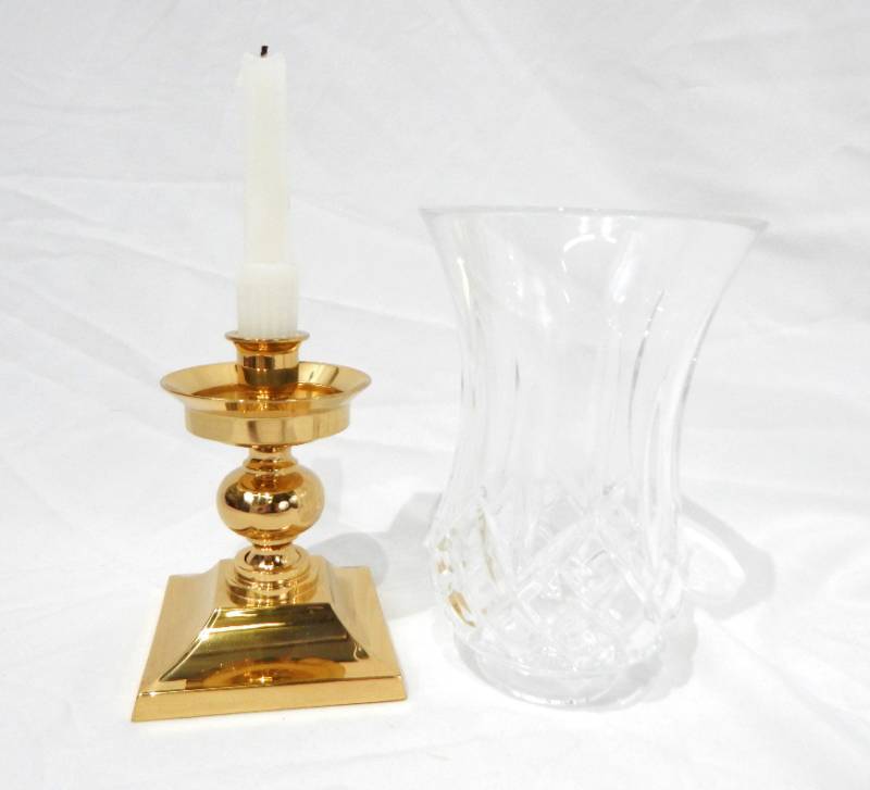 lot 33 image: Waterford Crystal Lismore Hurricane Candle Holder