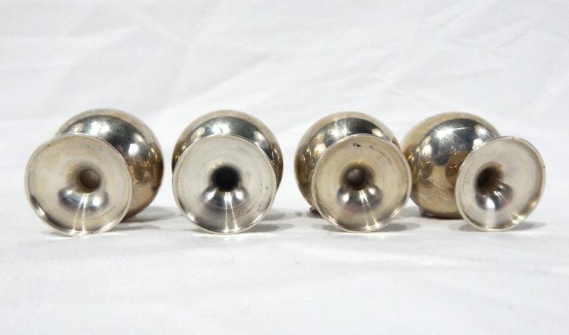lot 68 image: Set of Four Vintage Gorham 955 Sterling Silver Cordial Glasses