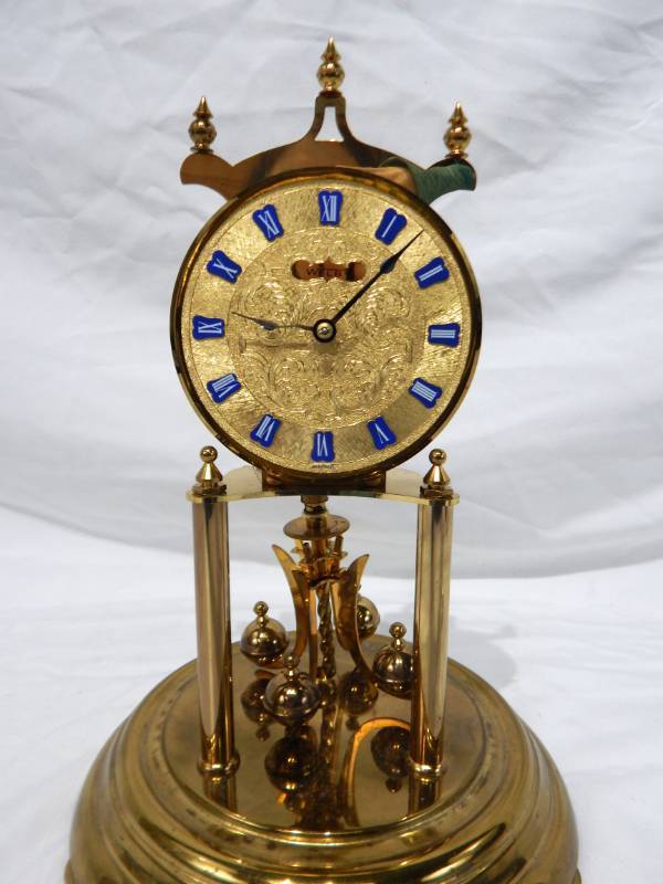 lot 66 image: Welby 400 Day Brass Clock With Key and Cover
