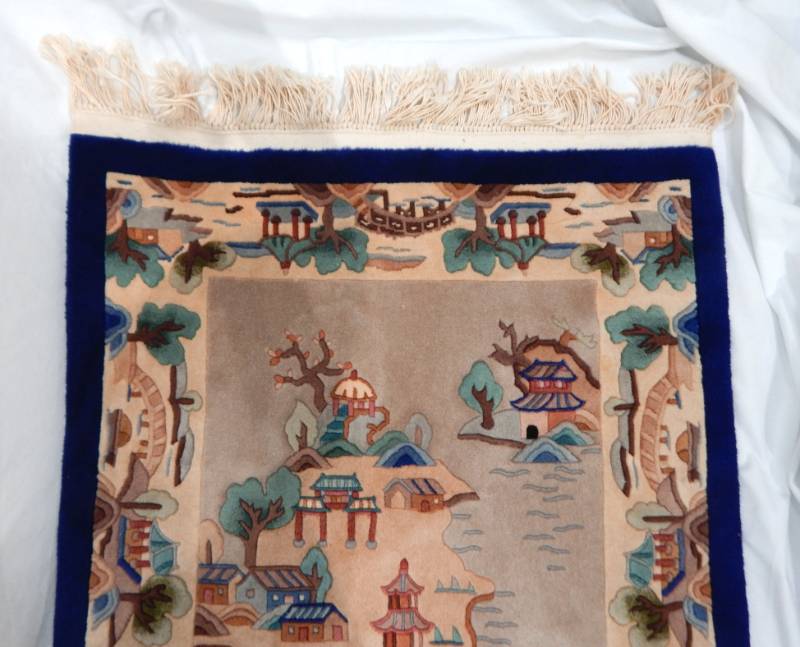 lot 8 image: Vintage Handmade Shanghai Wollen Carpets Ching Dynasty Rug
