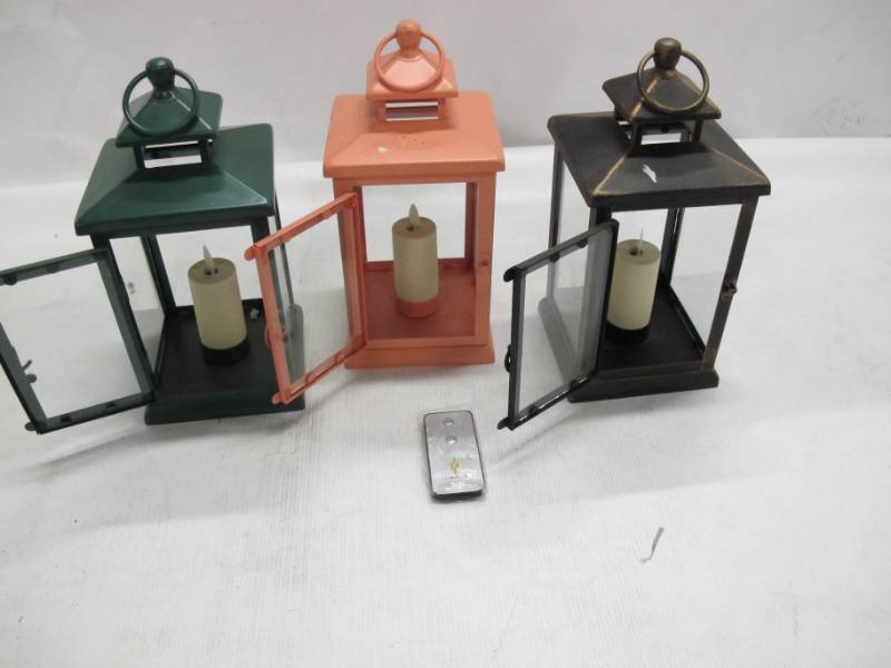 lot 33A image: Luminara 02405 - 5.2 x 11  Realistic Battery Operated LED Plastic Candle Light with Timer Set of 3