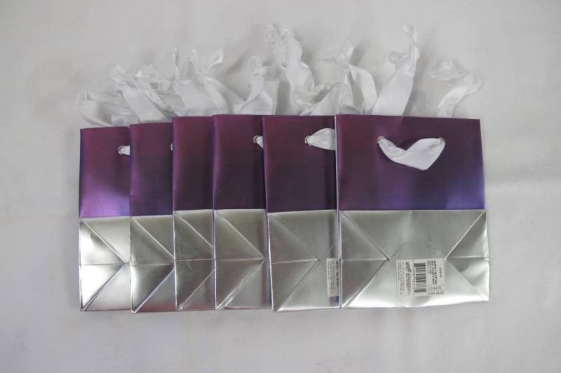 lot 107 image: 6 Pack of Gift Bags - SMALL - WELL ITS NOT A PUPPY - PurpleSilver