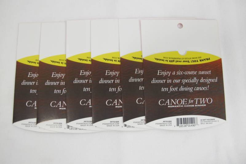 lot 115 image: 6 Pack of Prank Gift Card Holders - CANOE for TWO