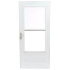 lot 6A image: Emco 36 in. x 80 in. 400 Series White Universal Self-Storing Aluminum Storm Door with Nickel Hardware