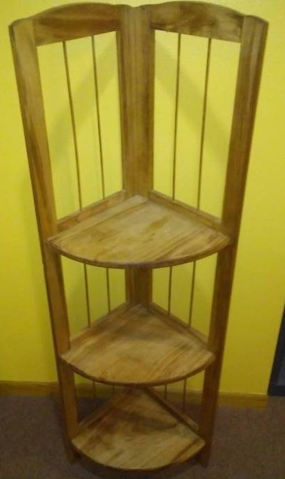 lot 337 image: Three tiered corner shelf unit. Unique.