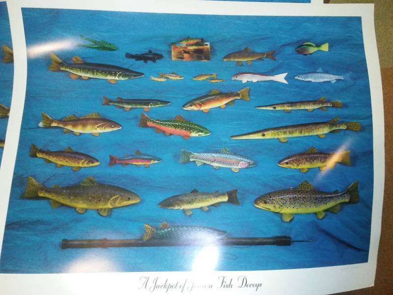 lot 345 image: John Jensen fish decoy print. Number 363  1000 signed.