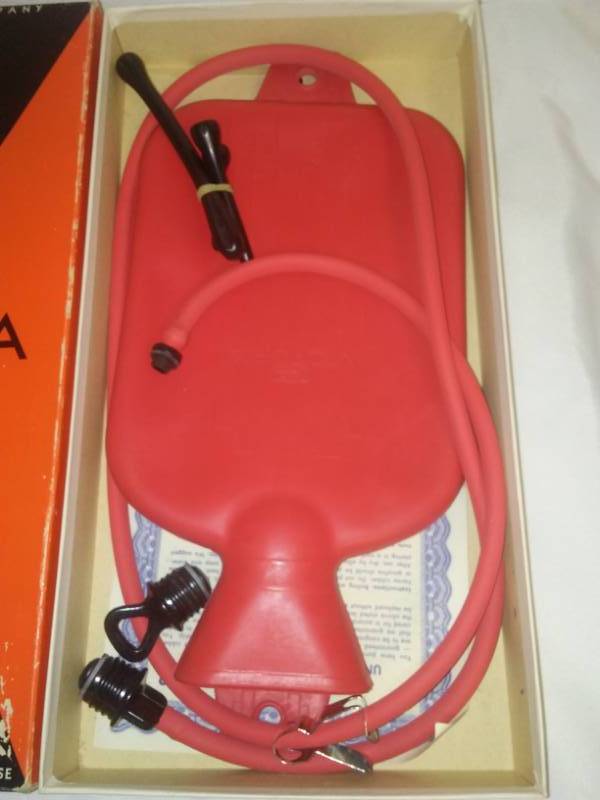 lot 4 image: Vintage Victoria water bottle new in box. Rexall Drug