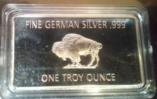lot 20 image: NDSU bison one troy ounce German silver