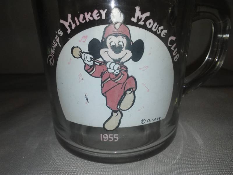 lot 46 image: The Mickey Mouse Club 1955 glass mug.