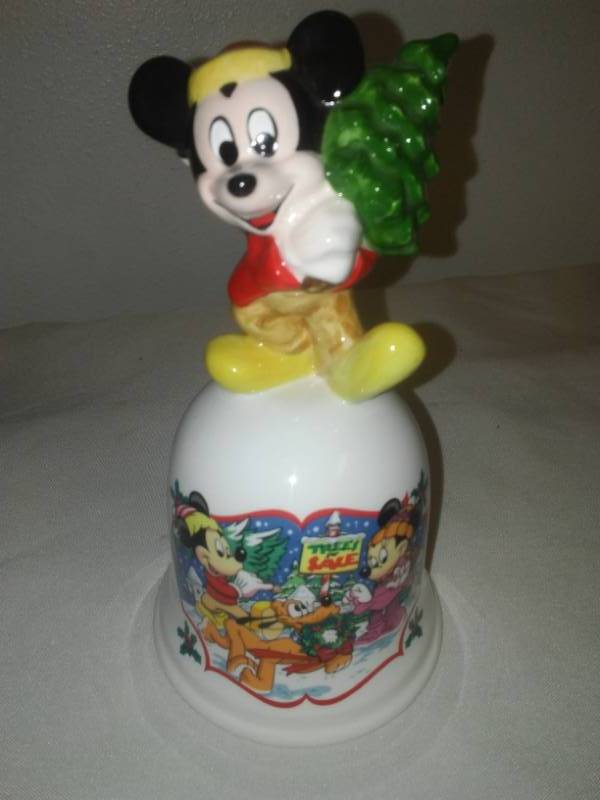 lot 47 image: Mickey Mouse 1990 Holly jolly Christmas Bell, LTD ED.