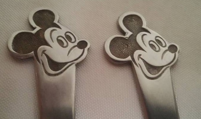 lot 55 image: Vintage Mickey mouse first spoon and fork.