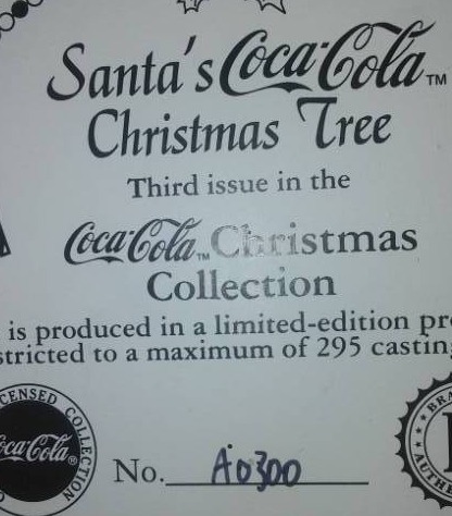 lot 180 image: Coca Cola, Coke Christmas Tree.