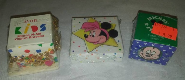 lot 197 image: Mickey  Minnie Mouse Earrings  Bracelet. New in Package.