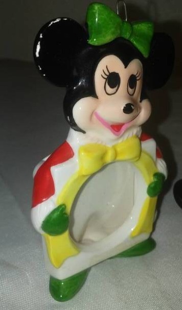 lot 198 image: 5 Christmas Resin and Porcelain Disney Mickey Minnie Mouse.
