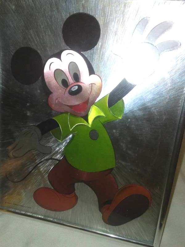 lot 211 image: Mickey Mouse Portrait - framed & 5 figures.