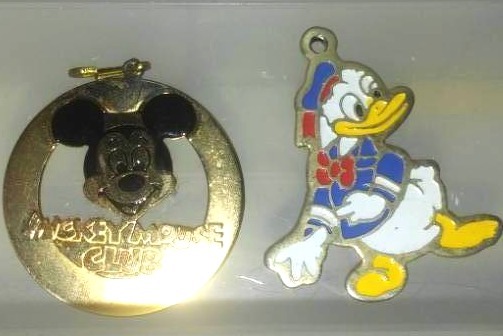 lot 296 image: Disney figures in craft case, Mickey, Donald charms.