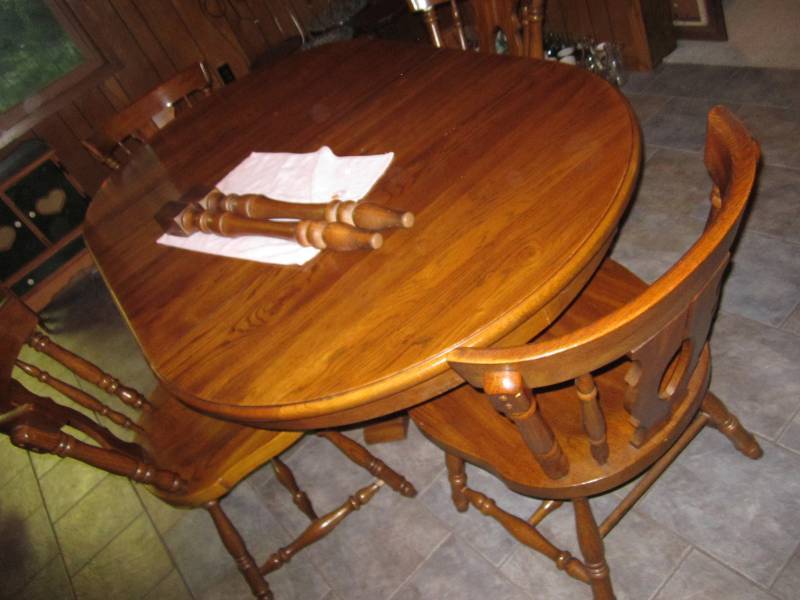 Oak Table With 4 Chairs Furniture Antique Vintage