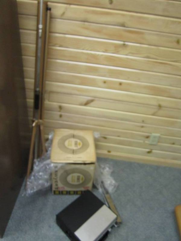 lot 59 image: Projector screen and music stand...