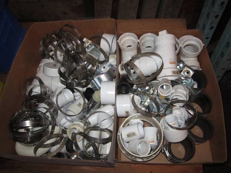 lot 165 image: Assorted PVC fittings and stainless...